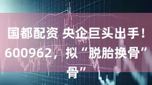 国都配资 央企巨头出手！600962，拟“脱胎换骨”